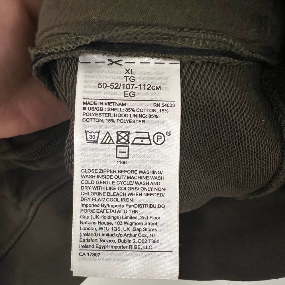 ❌SOLD❌ MEN’S Banana Republic Olive Full Zip Hoodie XL - Picture 4 of 6